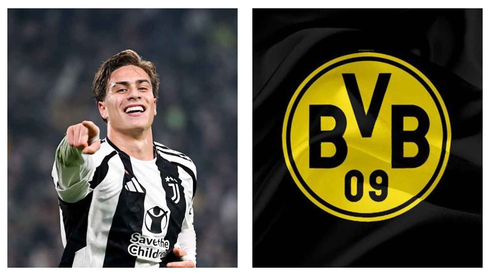 Kenan Yildiz and Dortmund logo